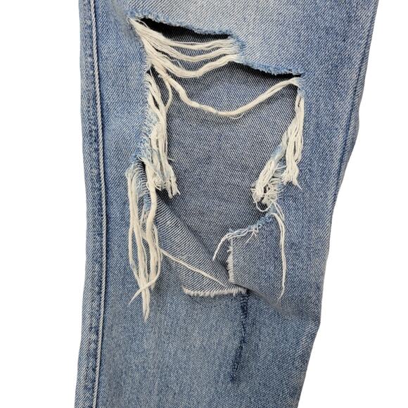 Flying Monkey Apart High Rise Mom Ripped Straight Crop Jeans Women Sz 26 - Picture 2 of 7